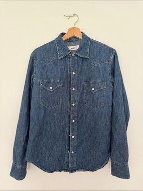 Buck Mason Indigo Denim Western Shirt - Blue Medium